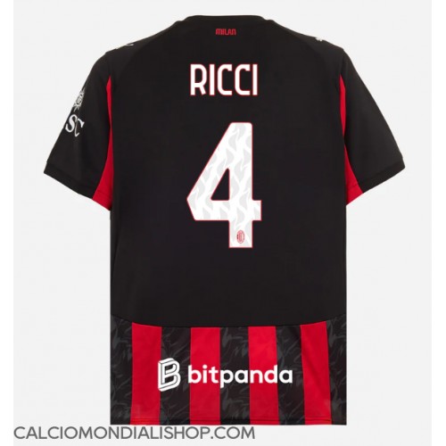 Maglie da calcio AC Milan Samuele Ricci #4 Prima Maglia 2025-26 Manica Corta